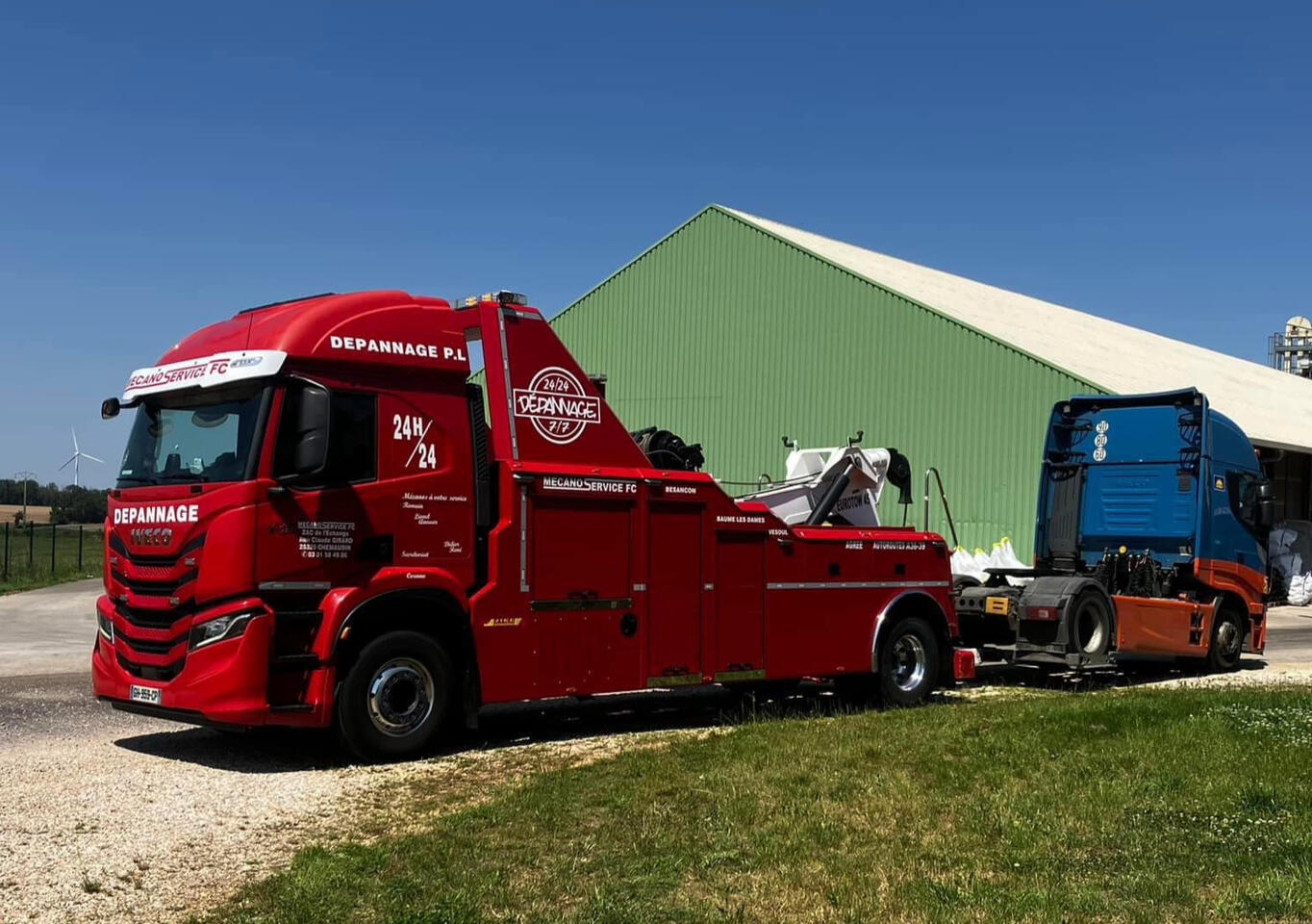 Remorquage d'une cabine poids lourd